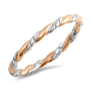 Sterling Silver RG Twisted  Band Ring